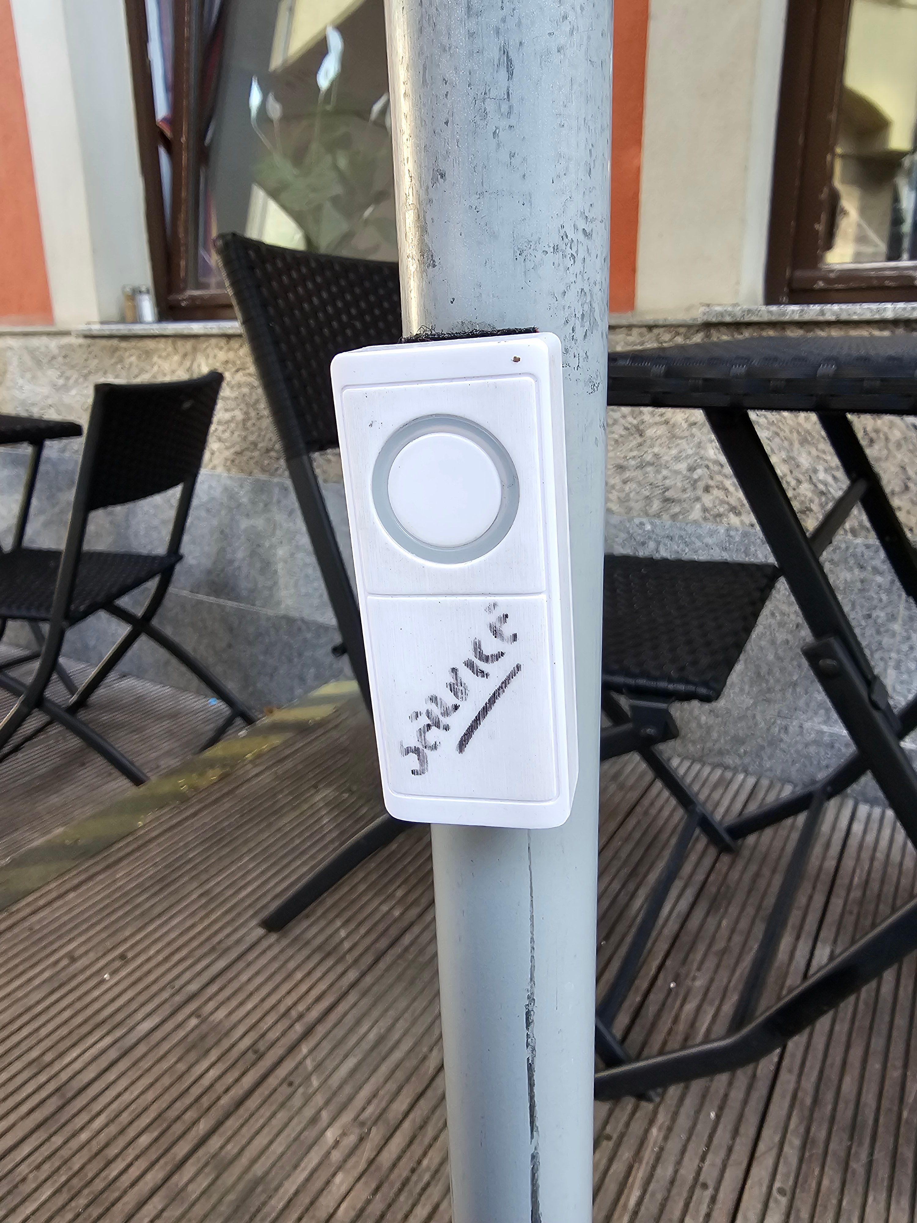Ring på personal på parasollstången